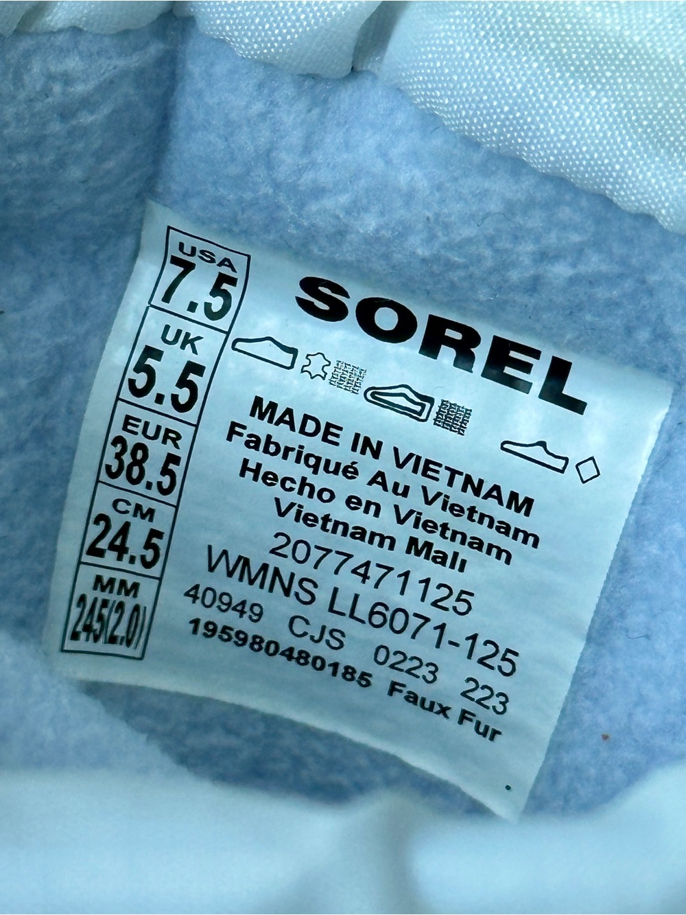NEW SOREL x FP MOVEMENT KINETIC IMPACT NXT SNOW BOOTS WHITE BLUE PUFFER 7.5 NWT - Picture 8 of 9
